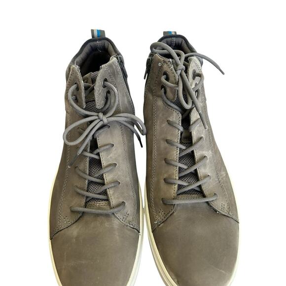 ECCO Men's Kyle Hi-Top Waterproof Hydromax Sneaker Gray Leather Mens size 47 - Picture 8 of 10